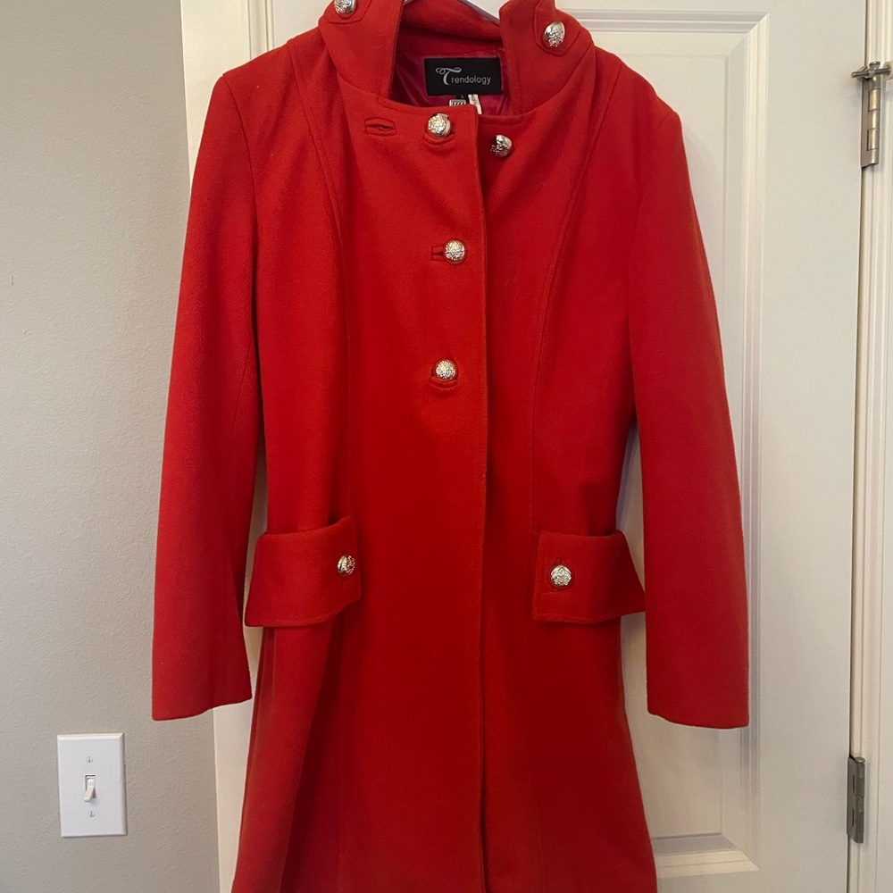 Red military style coat